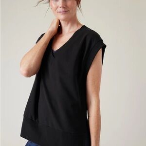 Athleta Retroterry V-Neck Sweatshirt Tee